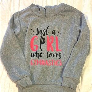 Gray Gymnastics Themed Kids Sweatshirt